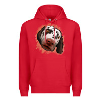Red dalmatians peach glitter background Premium Hoodie - Jasminsmagicworld