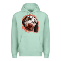 Seafoam dalmatians peach glitter background Premium Hoodie - Jasminsmagicworld
