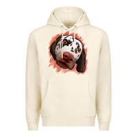 Tofu dalmatians peach glitter background Premium Hoodie - Jasminsmagicworld