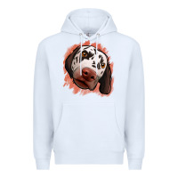 White dalmatians peach glitter background Premium Hoodie - Jasminsmagicworld