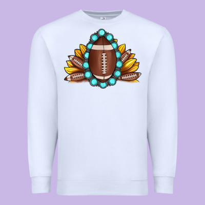 Football Gemstone Sunflower Premium Sweatshirt Designed By Jahusdesignshop