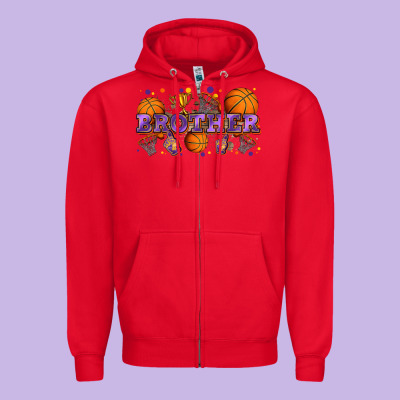Brother Basketball Zipper Hoodie Designed By Zillion Design Studio