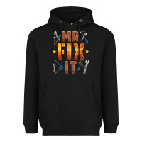Black mr fix it Heavyweight Hoodie - HRA Design Shop