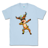 Dusty Blue dabbing deer Classic Tee - Zillion Design Studio
