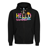 Black hello summer Zipper Hoodie - texasbilliewilder