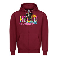 Burgundy hello summer Zipper Hoodie - texasbilliewilder