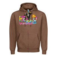 Chestnut hello summer Zipper Hoodie - texasbilliewilder