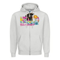 Dove Grey hello summer Zipper Hoodie - texasbilliewilder