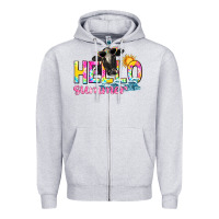 Heather Grey hello summer Zipper Hoodie - texasbilliewilder