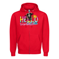 Red hello summer Zipper Hoodie - texasbilliewilder