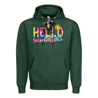 Sports Green hello summer Zipper Hoodie - texasbilliewilder