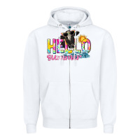 White hello summer Zipper Hoodie - texasbilliewilder