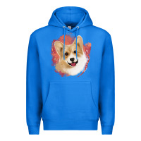 True Royal corgi peach watercolor background Premium Hoodie - Jasminsmagicworld