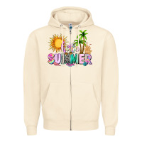 Sandshell hello summer with sun Zipper Hoodie - texasbilliewilder