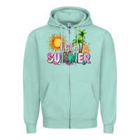 Seafoam hello summer with sun Zipper Hoodie - texasbilliewilder