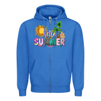 True Royal hello summer with sun Zipper Hoodie - texasbilliewilder