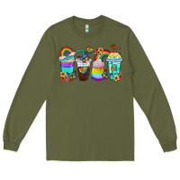 Army Green rainbow coffee cups Long Sleeve Tee - texasbilliewilder