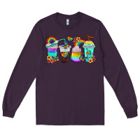 Plum rainbow coffee cups Long Sleeve Tee - texasbilliewilder