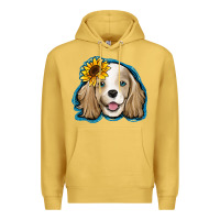 Cocker Spaniel Sunflower Premium Hoodie | Teevron