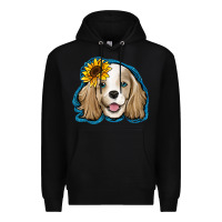 Black cocker spaniel sunflower Premium Hoodie - Jasminsmagicworld