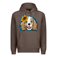 Coffee cocker spaniel sunflower Premium Hoodie - Jasminsmagicworld