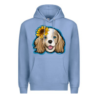 Colony Blue cocker spaniel sunflower Premium Hoodie - Jasminsmagicworld