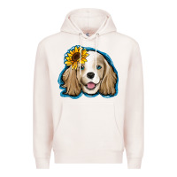 Pale Pink cocker spaniel sunflower Premium Hoodie - Jasminsmagicworld
