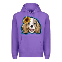 Purple cocker spaniel sunflower Premium Hoodie - Jasminsmagicworld