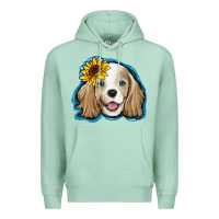 Seafoam cocker spaniel sunflower Premium Hoodie - Jasminsmagicworld