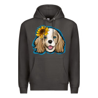 Smoke cocker spaniel sunflower Premium Hoodie - Jasminsmagicworld