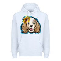 White cocker spaniel sunflower Premium Hoodie - Jasminsmagicworld