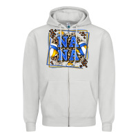 Dove Grey volleyball nana with leopard Zipper Hoodie - Zillion Design Studio
