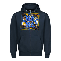Navy volleyball nana with leopard Zipper Hoodie - Zillion Design Studio