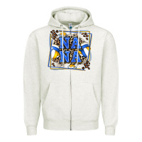 Oatmeal Heather volleyball nana with leopard Zipper Hoodie - Zillion Design Studio