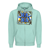 Seafoam volleyball nana with leopard Zipper Hoodie - Zillion Design Studio