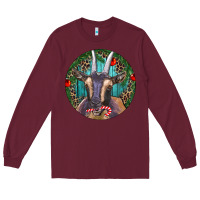Burgundy Dark Goat Christmas Long Sleeve Tee - RanaPortraitStore