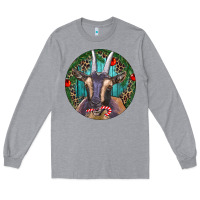 Heather Grey Dark Goat Christmas Long Sleeve Tee - RanaPortraitStore