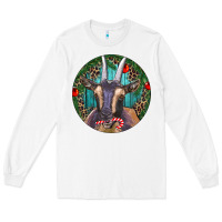 White Dark Goat Christmas Long Sleeve Tee - RanaPortraitStore