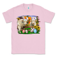 Bubblegum Pink easter farm cows bunny ears and eggs Classic Tee - RanaPortraitStore