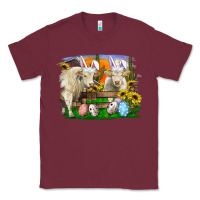 Burgundy easter farm cows bunny ears and eggs Classic Tee - RanaPortraitStore