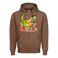 Chestnut hello summer rex Zipper Hoodie - texasbilliewilder