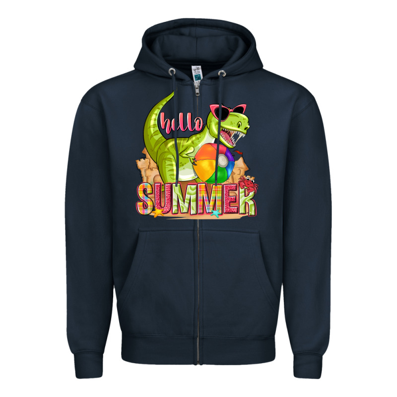 Hello Summer Rex Zipper Hoodie by texasbilliewilder | Teevron