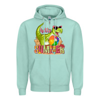 Seafoam hello summer rex Zipper Hoodie - texasbilliewilder
