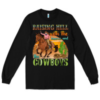 Black raising hell with the hippies and the cowboys Long Sleeve Tee - texasbilliewilder