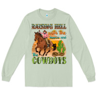 Matcha raising hell with the hippies and the cowboys Long Sleeve Tee - texasbilliewilder