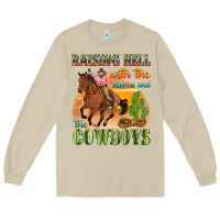 Mushroom raising hell with the hippies and the cowboys Long Sleeve Tee - texasbilliewilder