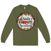 Army Green christmas santas favorite secretary    light Long Sleeve Tee - AdoDesignShop