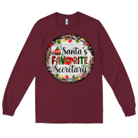 Burgundy christmas santas favorite secretary    light Long Sleeve Tee - AdoDesignShop