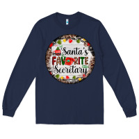 Navy christmas santas favorite secretary    light Long Sleeve Tee - AdoDesignShop