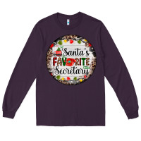 Plum christmas santas favorite secretary    light Long Sleeve Tee - AdoDesignShop